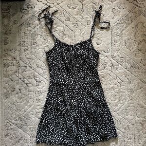 Black and White Floral Romper